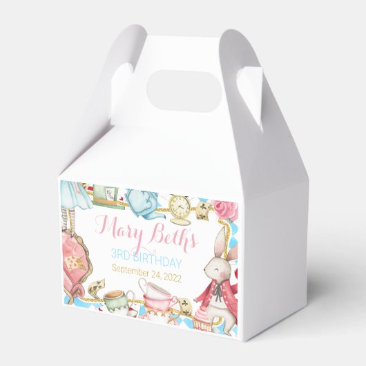 Ballotins Alice Adventure Wonderland Ballotin Gable Box (Verso)