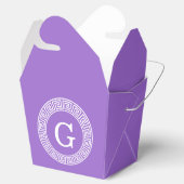 Ballotins Améthyste Wht Cadre Rnd Clé Grecque Monogramme Ini (Ouvert)