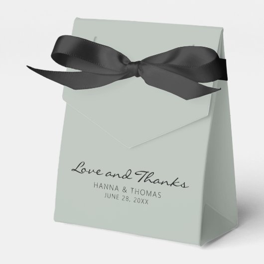 Ballotins Amour minimaliste et merci Sage mariage vert (Verso)