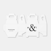 Ballotins Ampersand noir & blanc Chic Custom Wedding Favoris (Déplié)