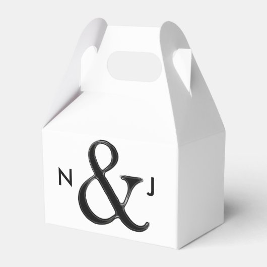 Ballotins Ampersand noir & blanc Chic Custom Wedding Favoris (Verso)