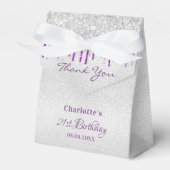 Ballotins Ampoules violettes argentées d'anniversaire merci (Verso)