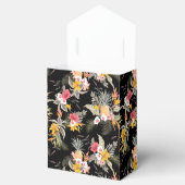 Ballotins Ananas Fleurs Tropicales sur Tente Noire (Ouvert)