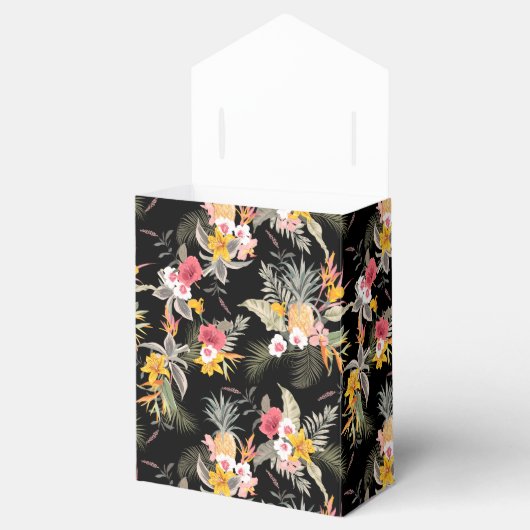 Ballotins Ananas Fleurs Tropicales sur Tente Noire (Ouvert)