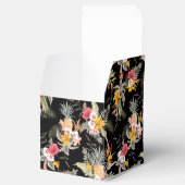Ballotins Ananas Hibiscus Fleurs sur Carré noir (Ouvert)