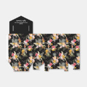 Ballotins Ananas Tropicaux Fleurs sur Chapiteau Noir (Déplié)