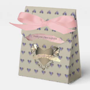Ballotins Ancien coeur d'or mariage 3D "Merci"