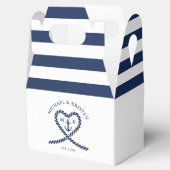 Ballotins Ancre de coeur bleu marine Mariage rayé (Ouvert)