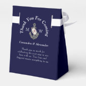 Ballotins Ancre florale à thème nautique Bleu marine (Arrière)