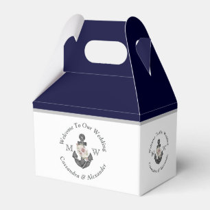 Ballotins Ancre florale à thème nautique Bleu marine