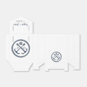 Ballotins Ancre Monogrammes, Boîte de faveur de mariage naut (Déplié)
