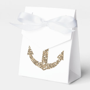 Ballotins Ancre Nautiale Gold Gliter Mariage Favor Boxes