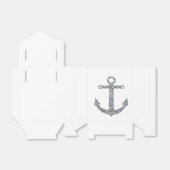 Ballotins Ancre Nautiale Silver Gliter Mariage Faveur Boxes (Déplié)