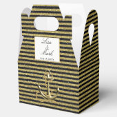 Ballotins Ancre nautique Gold Black Stripes Mariage (Ouvert)