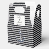 Ballotins Ancre nautique Mariage Silver Black Stripes (Ouvert)