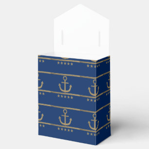 Ballotins ancre or sur arrière - plan bleu marine