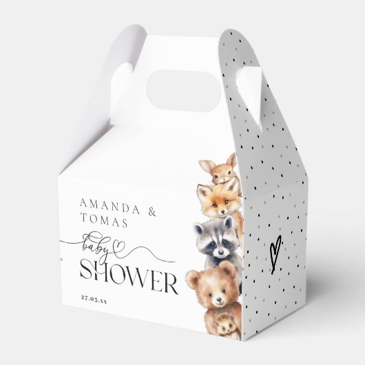 Ballotins Animaux des bois Baby shower moderne (Verso)