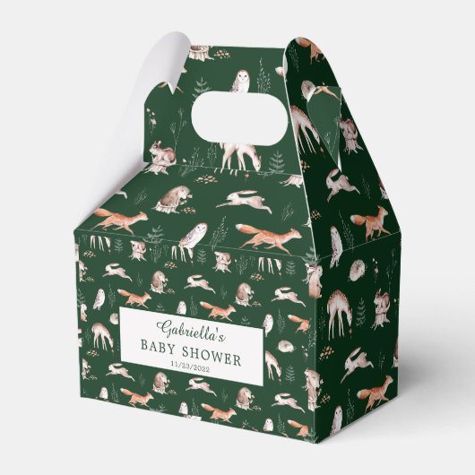 Ballotins Animaux forestiers rustiques Baby shower Favoriser (Verso)