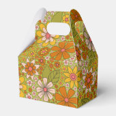 Ballotins Années 1960, 1970 Vert & Orange Retro Floral (Arrière)