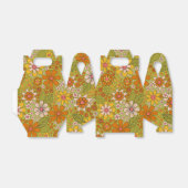 Ballotins Années 1960, 1970 Vert & Orange Retro Floral (Déplié)