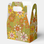 Ballotins Années 1960, 1970 Vert & Orange Retro Floral (Ouvert)