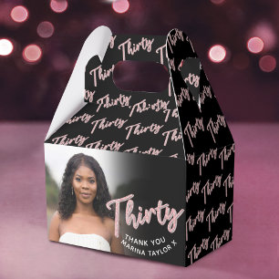 Ballotins anniversaire 30 ans Thirty script rose noir photo