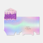 Ballotins Anniversaire arc-en-ciel pourpre gouttes de partie (Déplié)