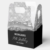 Ballotins Anniversaire Argent Noir Parties scintillant Nom M (Ouvert)