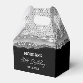 Ballotins Anniversaire Argent Noir Parties scintillant Nom M (Verso)