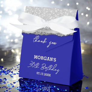 Ballotins Anniversaire Argent Royal Bleu Parties scintillant
