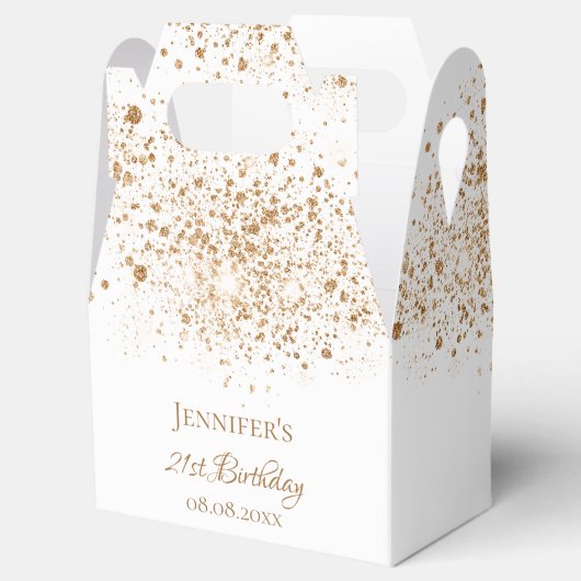 Ballotins Anniversaire blanc or parties scintillant monogram (Ouvert)