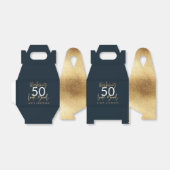 Ballotins Anniversaire bleu et or simple élégant moderne Fav (Déplié)