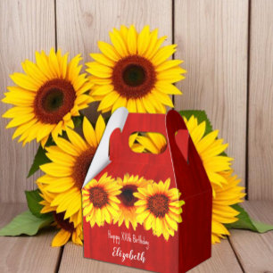 Ballotins Anniversaire Bois Rustique Tournesol