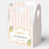 Ballotins Anniversaire de 1 an thème citron rose gingham (Ouvert)