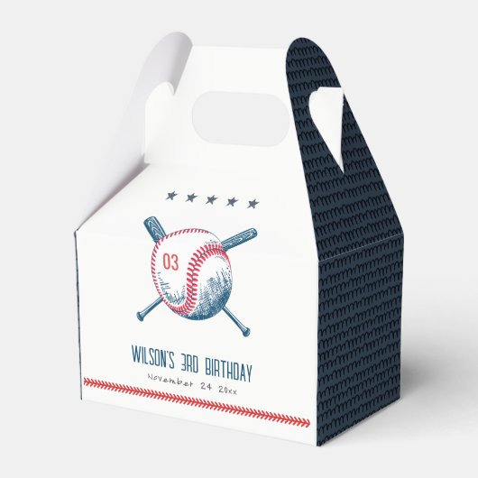 Ballotins Anniversaire de enfant de baseball rouge de la Mar (Verso)