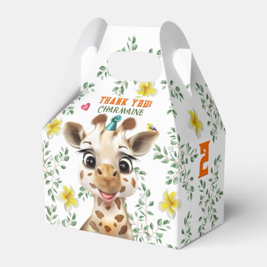 Ballotins Anniversaire de enfant Giraffe (Verso)