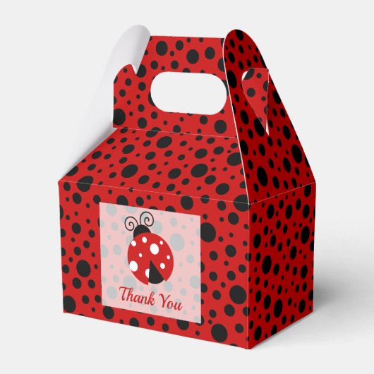 Ballotins Anniversaire de enfant Pois Ladybug Red Black Fram (Verso)