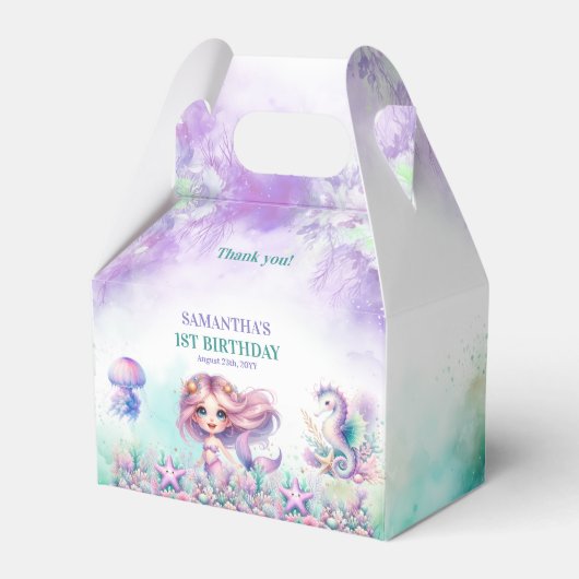 Ballotins Anniversaire de sirène d'eau turquoise et violette (Verso)