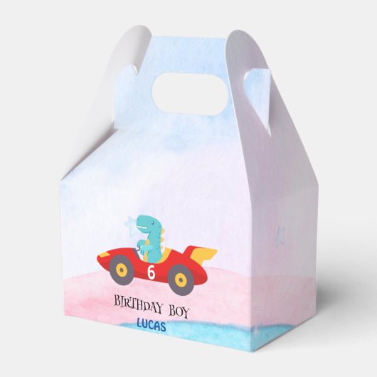 Ballotins Anniversaire Dinosaur course voiture rouge course  (Verso)