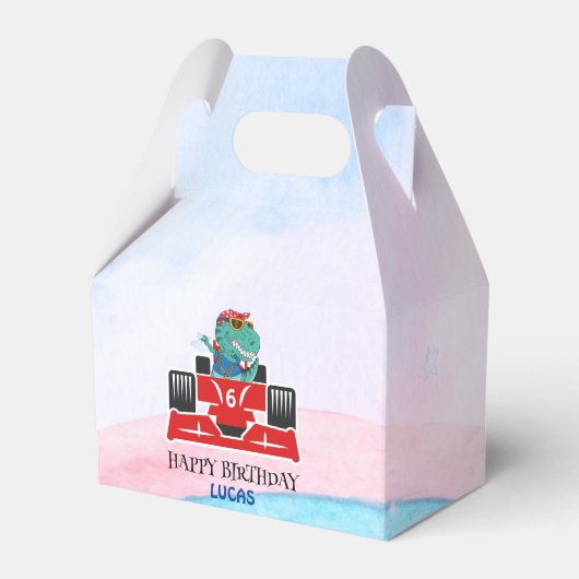 Ballotins Anniversaire Dinosaur course voiture rouge course  (Verso)