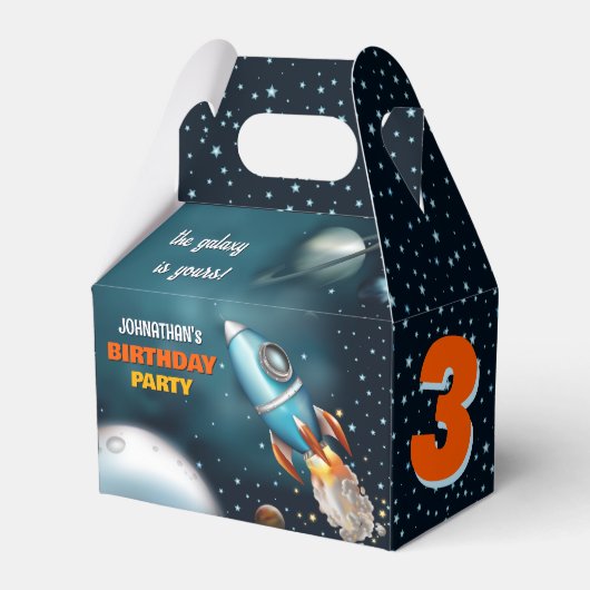 Ballotins Anniversaire du garçon d'aventure spatiale de fusé (Verso)