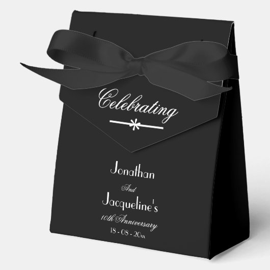 Ballotins Anniversaire du grand Mariage noir et blanc chic (Recto)