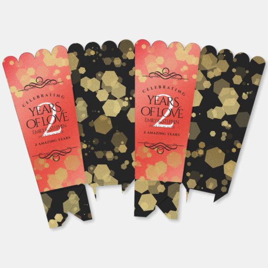 Ballotins Anniversaire élégant du 2ème Mariage Garnet (Déplié)