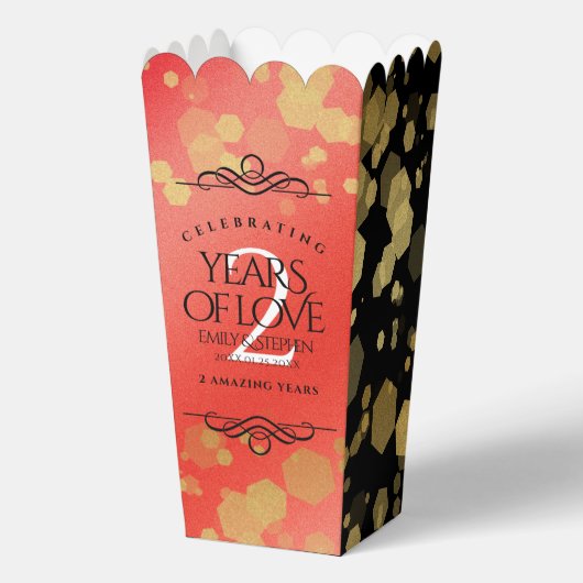 Ballotins Anniversaire élégant du 2ème Mariage Garnet (Recto)