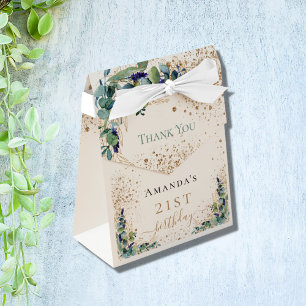 Ballotins Anniversaire eucalyptus or parties scintillant mer