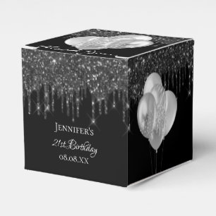 Ballotins Anniversaire fête noir argent parties scintillant 