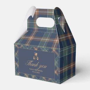 Ballotins Anniversaire Fille Ourson Carreaux Navy Classique 