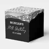 Ballotins Anniversaire Noir Argent Parties scintillant Nom M (Verso)