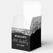 Ballotins Anniversaire Noir Argent Parties scintillant Nom M (Ouvert)