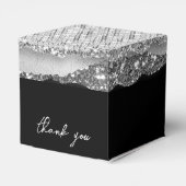 Ballotins Anniversaire Noir Argent Parties scintillant Nom M (Arrière)